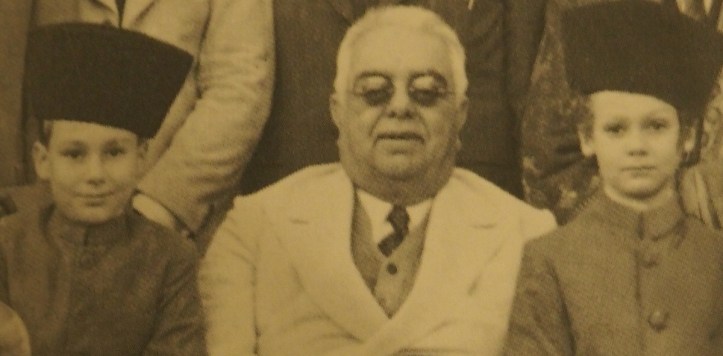 Aga Khan III with grandsons Prince Karim and Prince Amyn