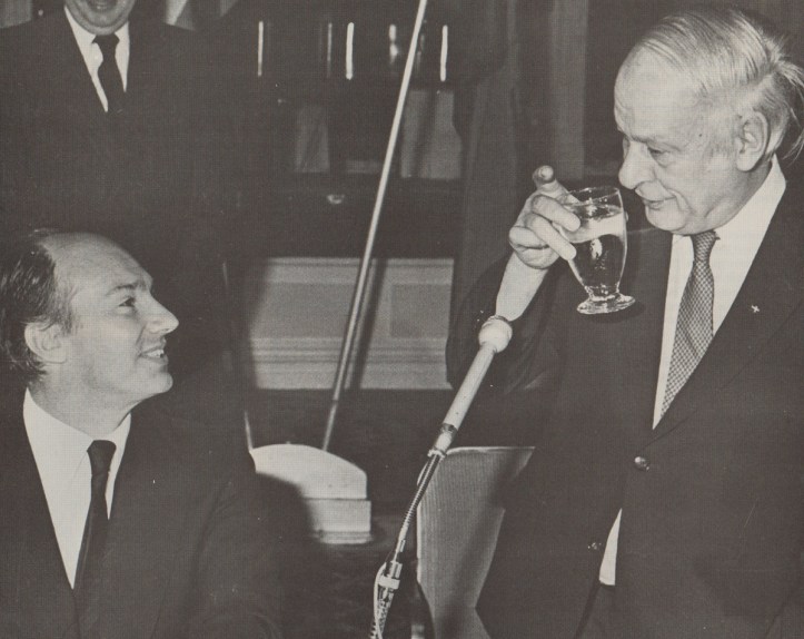 Aga Khan toasted by Rene Levesque, Montreal 1983
