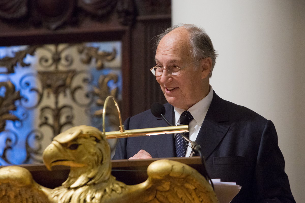 His Highness the Aga Khan spoke as part of the Samuel L. and Elizabeth Jodidi Lecture series, which provides for “the delivery of lectures by eminent and well-qualified persons for the promotion of tolerance, understanding and good will among nations, and the peace of the world". AKDN / Farhez Rayani