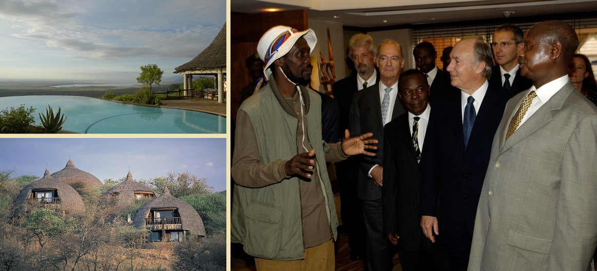 Aga Khan at the opening of the Kampala Serena and photos of the Serena Lodges at Lake Manyara and Serengeti National Parks