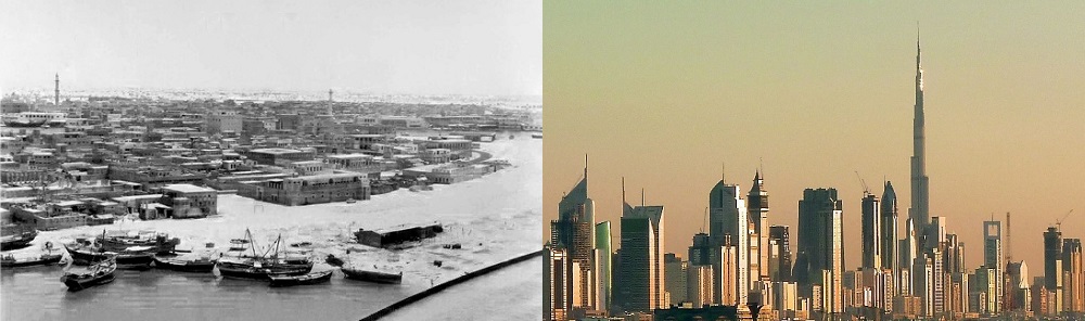 AlRas_District-Mid1960s-and modern skyline with Burj Khalifa