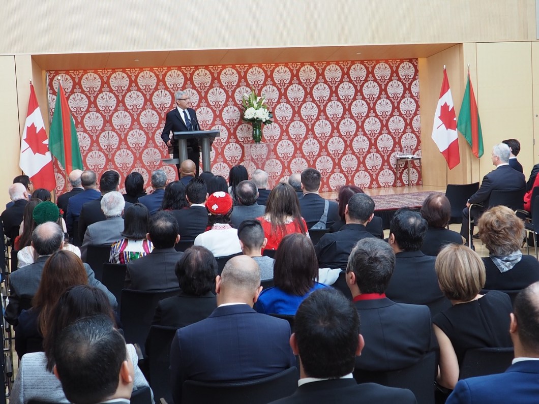 Malik Talib addressing the Navroz celebration greeting