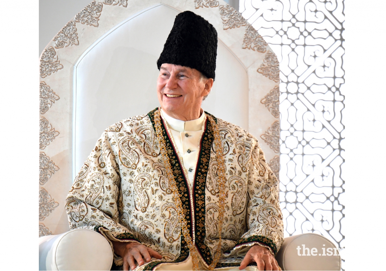 Mawlana Hazar Imam, His Highness the Aga Khan, pictured at the Diamond Jubilee Darbar in Paris, France. Photograph: The Ismaili.