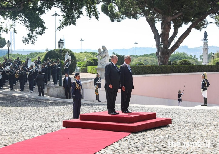 Aga Khan at Palácio de Belém during his Diamond Jubilee in Lisbon 