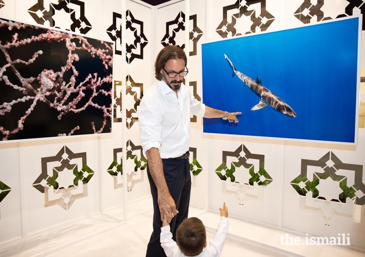 Prince Rahim and Prince Irfan at Prince Hussain's photographic exhibition in Lisbon Portugal.