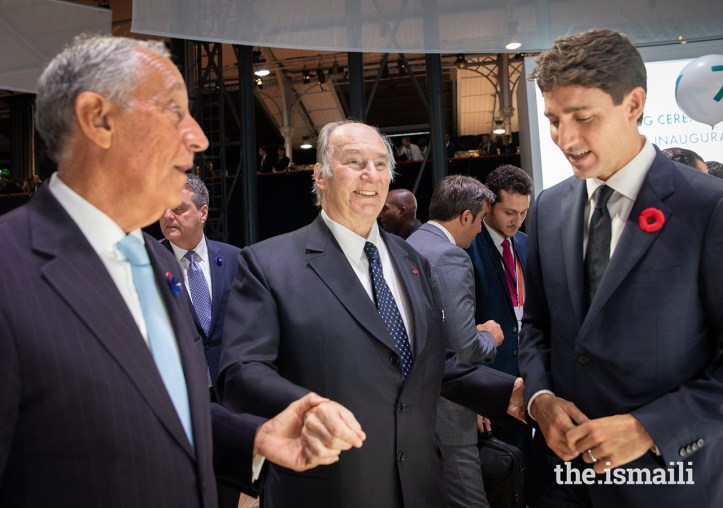 Aga Khan, Trudeau and se Spusa at Paris Peace Forum in 2018, Barakah