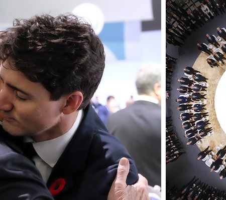 Paris peace forum Trudeau and Aga Khan