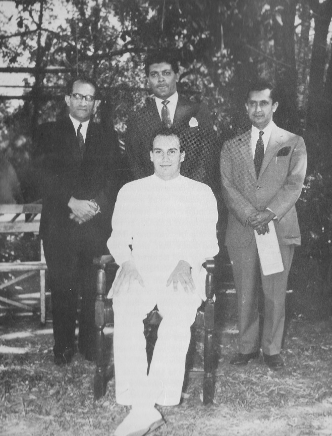Aga Khan with territorial education administrators Verji Kassum and Shariff