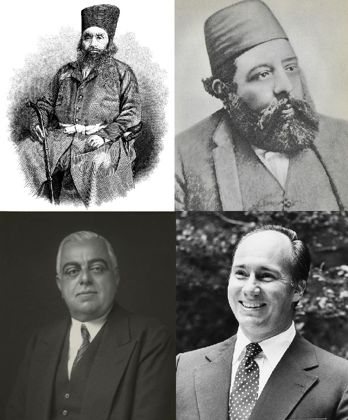 The four Aga Khans - Direct Descendants of the Prophet Muhamad