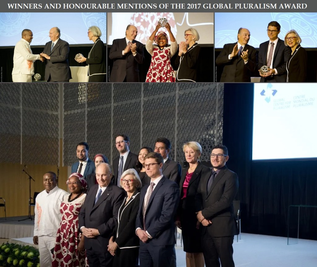 2017 Global Pluralism Award winners with Aga Khan