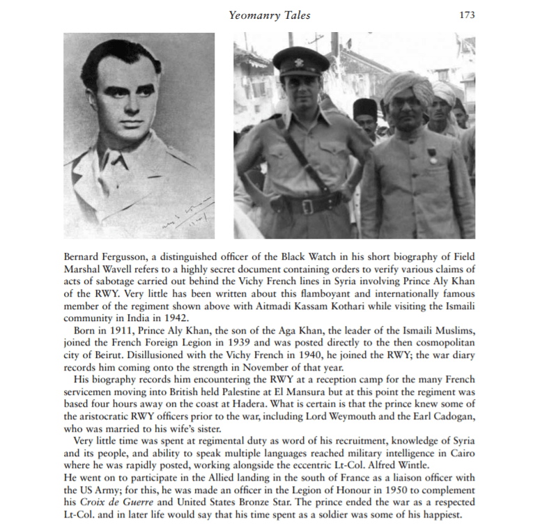 Prince Aly Khan, Royal Wiltshire Yeomanry, Cavalry, Allied Forces