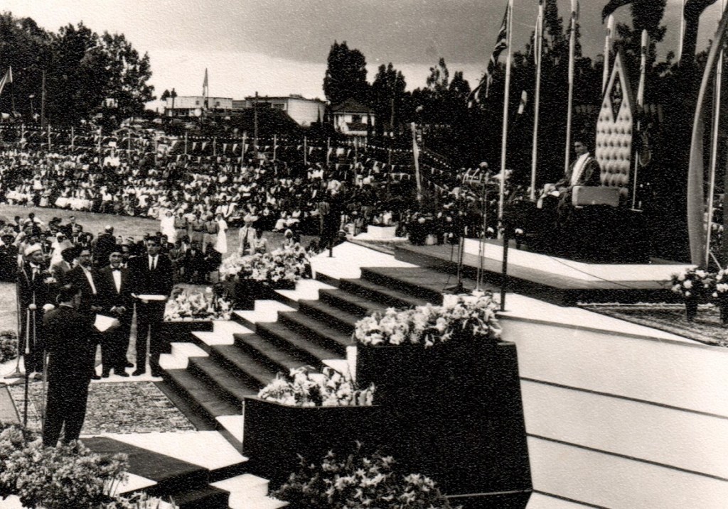 Aga Khan visits to South Africa, East Africa and Aga Khan III burial in Aswan, Egypt, and ceremonial installation of Aga Khan IV.  Barakah and Simerg photos from Zul Khoja Collection.
