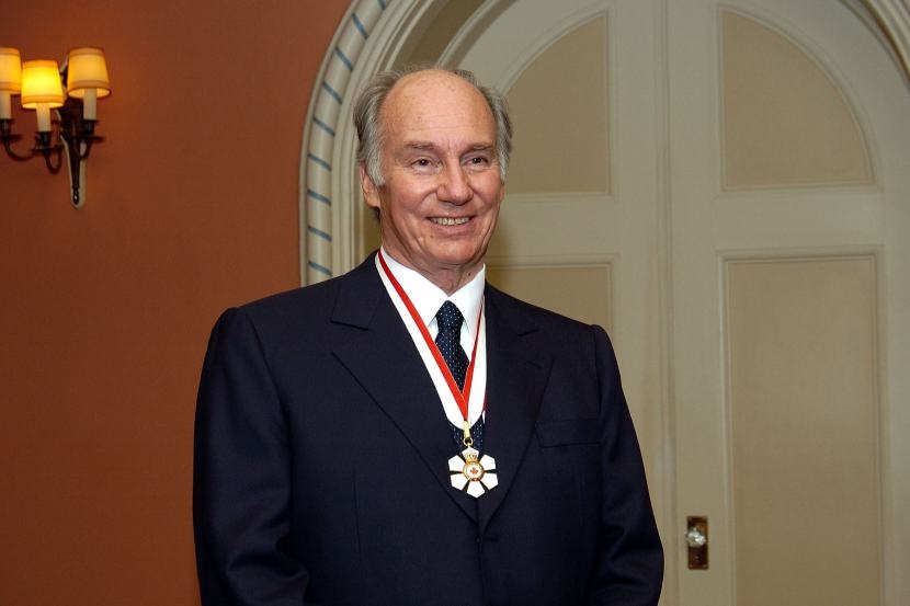 Mawlana Hazar Imam, His Highness the Aga Khan, is decorated with the Order of Canada at Rideau Hall