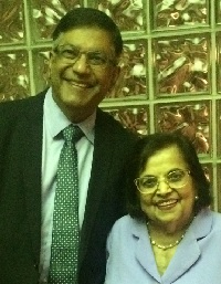 Malik Merchant and mother Maleksultan at the Vancouver Ismaili Centre, Barakah