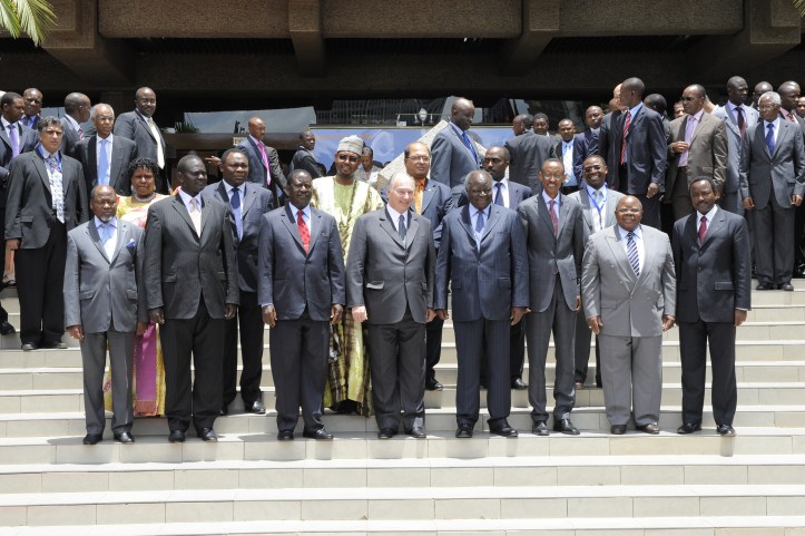 Aga Khan at Pan Africa Media Conference with East African Leaders including Mkapa of Tanzania. Barakah