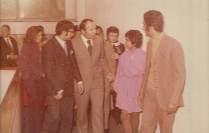 Prince Sadruddin Aga Khan at Italian refugee camp.