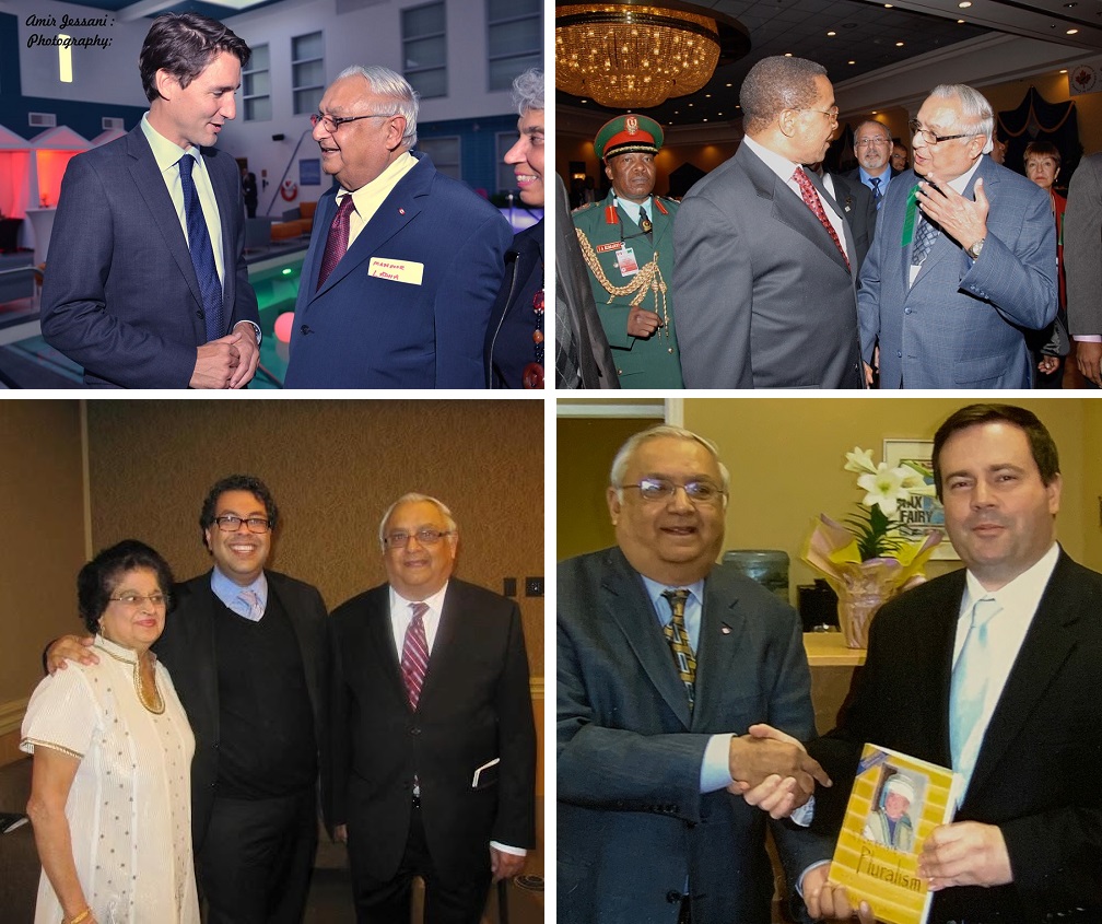 Mansoor Ladha with Trudeau, Kikwete, Nenshi, and Kenney