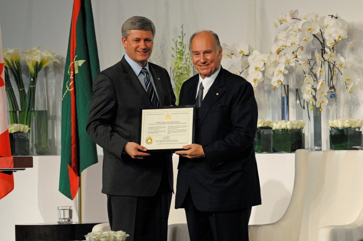 Aga Khan and Stephen Harper at Foundation of Aga Khan Museum, Ismaili Centre and their Park.