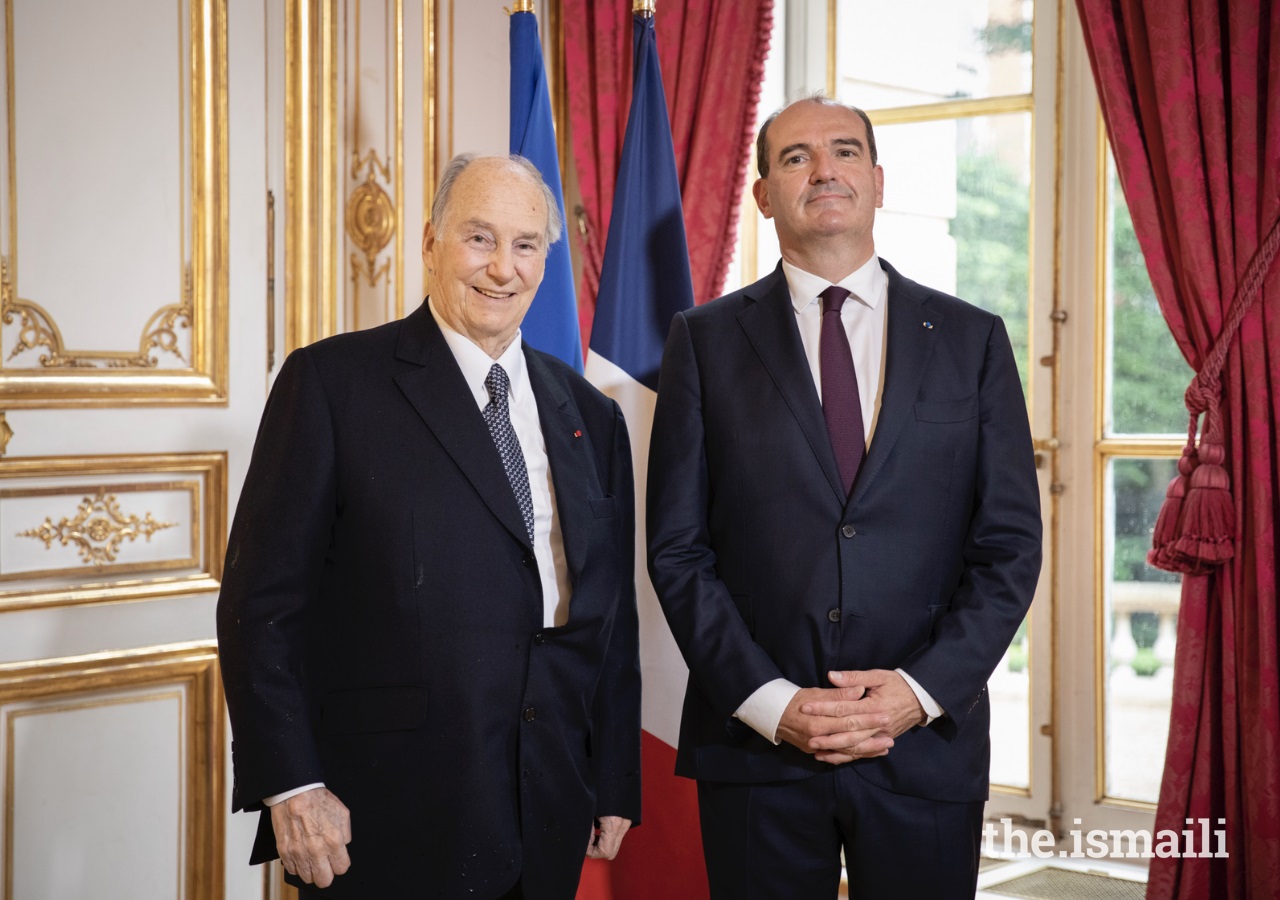His Highness the Aga Khan, meets with French Prime Minister Jean Castex on 13 July 2021 Barakah.com