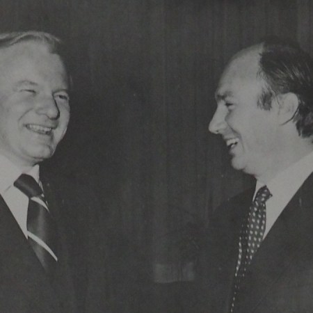 His Highness the Aga Khan and Premier Bill Davis at Queen's Park 1978 Barakah Aga Khan Visual and textual Eepressions