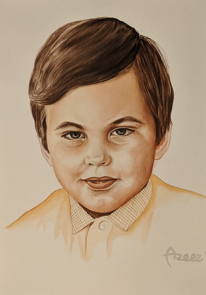 Prince Hussain Aga Khan portrait paintings by Ismaili artist Azeez Khanbhai, Barakah exclusive