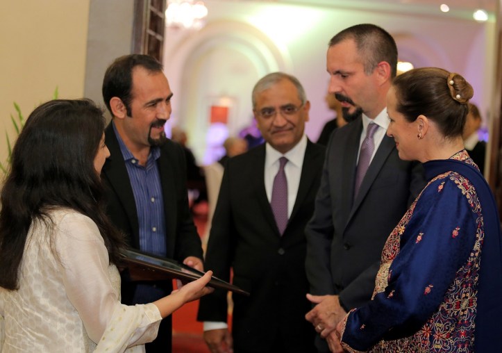 Ismaili mountaineers with Prince Rahim and Princess Zahra Barakah