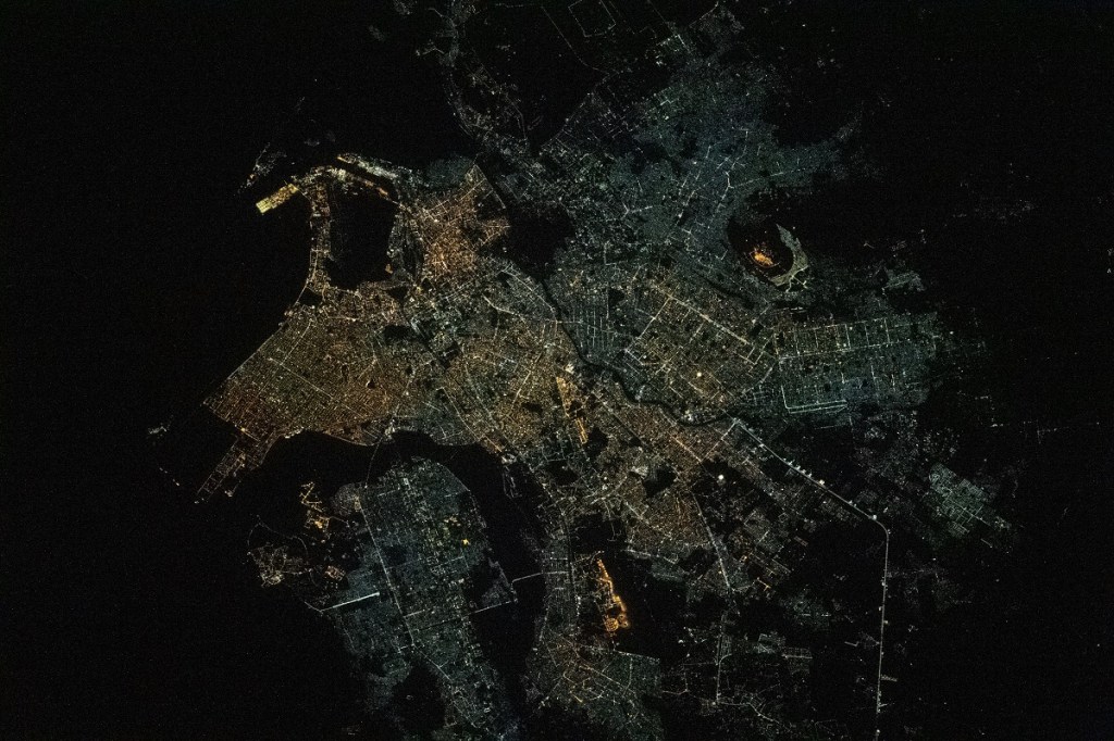 International Space Station (ISS) night time view of Karachi NASA photo