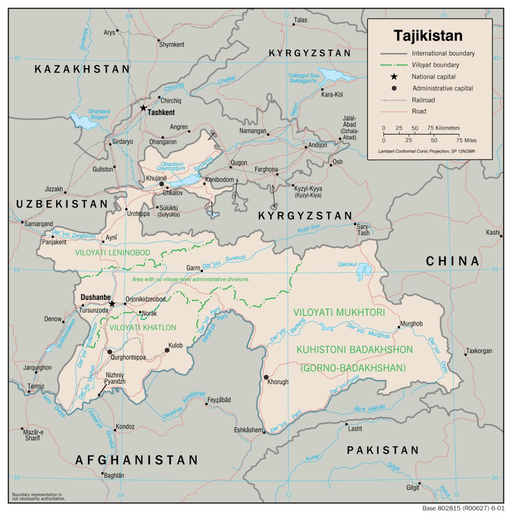 Map of Tajikistan, University of Texas