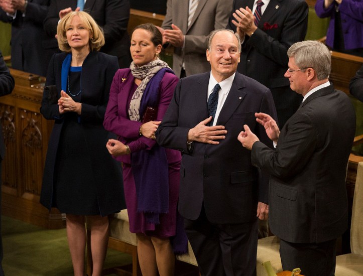 Aga Khan at Canadian Parliament with  Harper Barakah