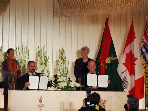 Ismaili Imamat and Government of British Columbia, signing of agreement, Barakah, news