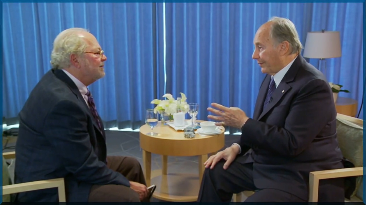Lucky Severson and the Aga Khan interview for PBS's Religion and Ethics Newsweekly,