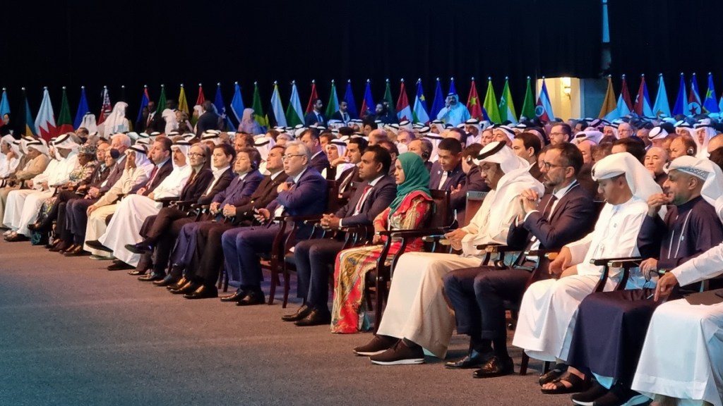 Prince Rahim Aga Khan, 3rd from right, attends the World Government Summit, on Monday February 13, 2023, at the Madinat Jumeirah in Dubai, United Arab Emirates. Photograph: The President's Office, Republic of Maldives, Barakah