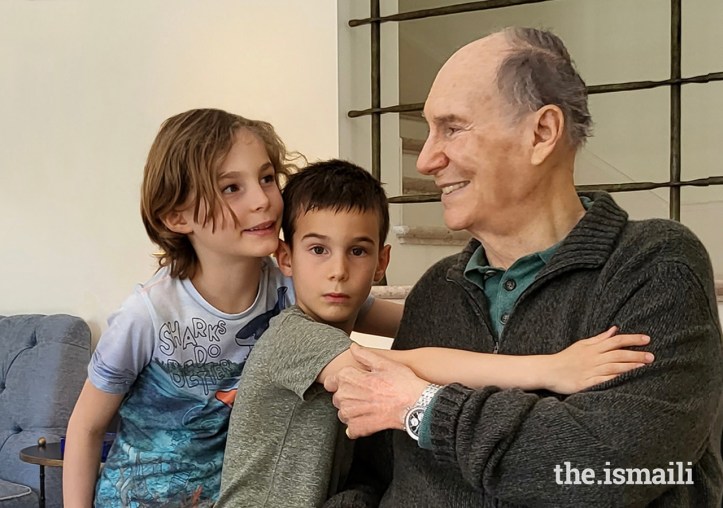 Aga Khan with grandsons Sinan and Irfan