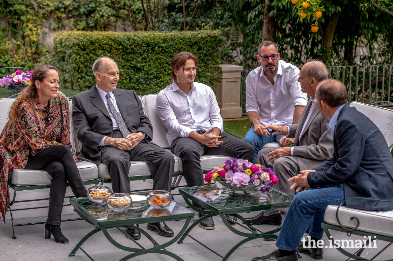 Aga Khan with members of his family on his 85th birthday
