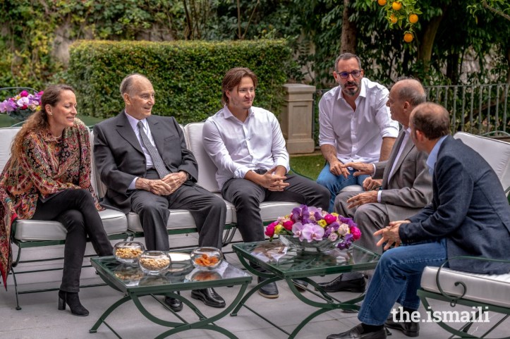 Aga Khan with members of his family on his 85th birthday