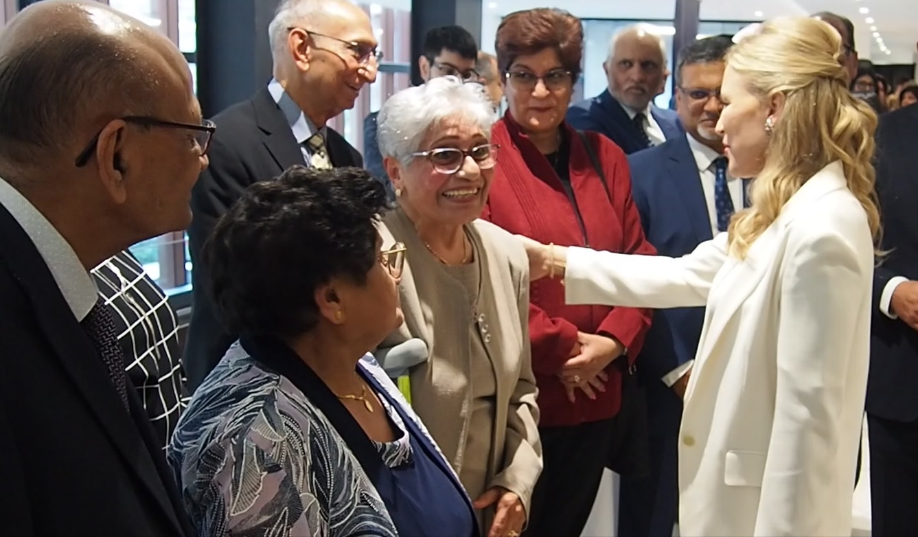 Princess Fareen Aga Khan at the Living Sea exhibition at the Glenbow at the Edison