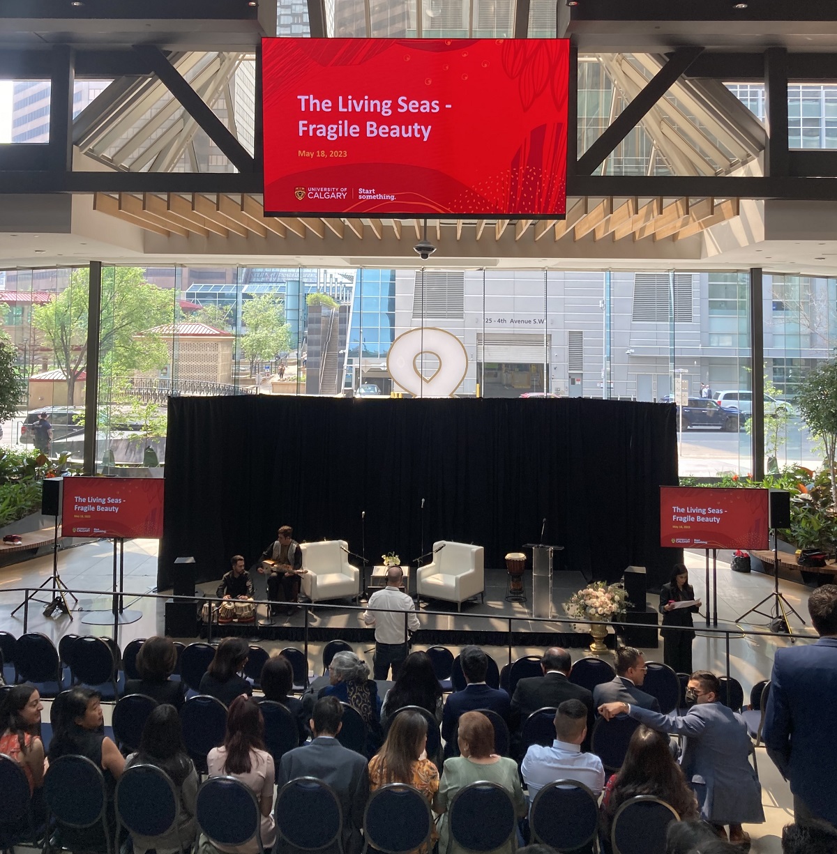 University of Calgary celebrates Prince Hussain Aga Khan's exhibition The Living Seas - Fragile Beauty on May 18, 2023 at The Ampersand in downtown Calgary.