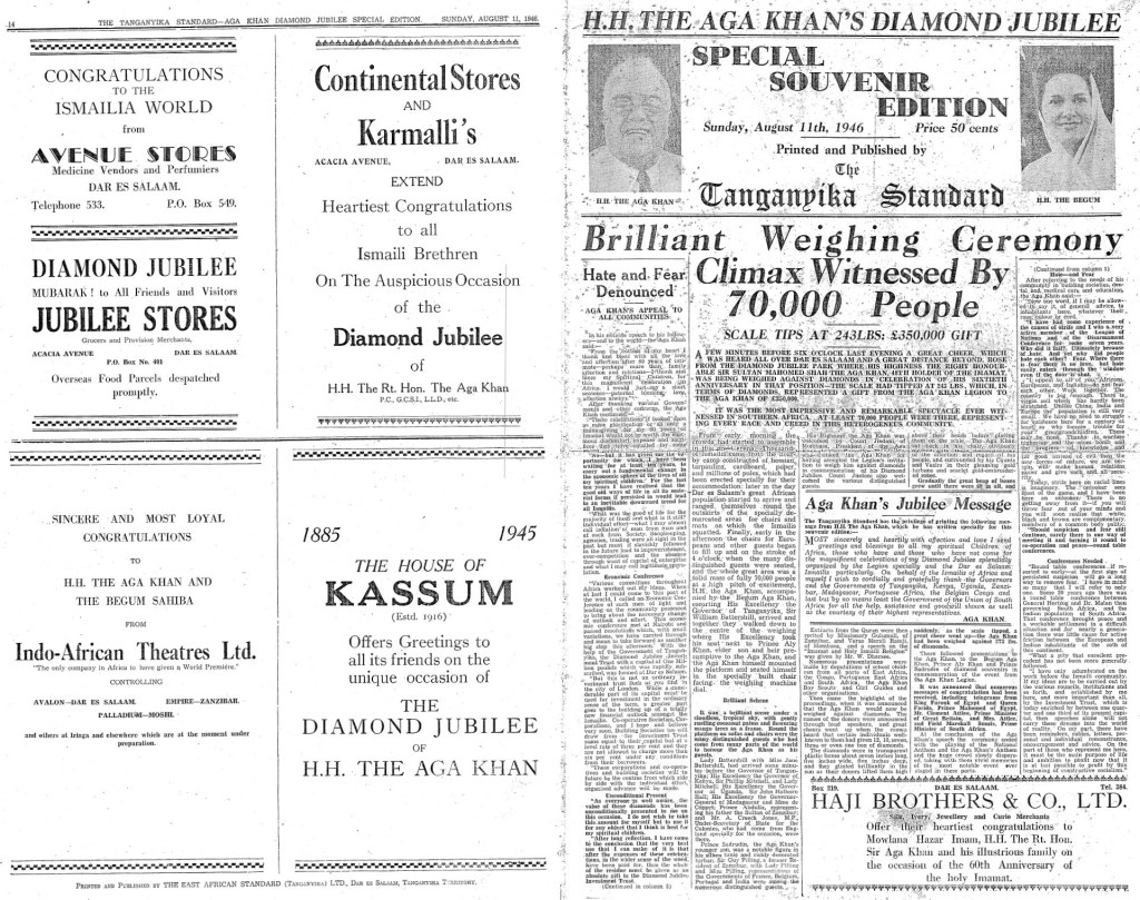 Tanganyika Standard Aga Khan Special Coverage Diamond Jubilee, Death and Enthronement