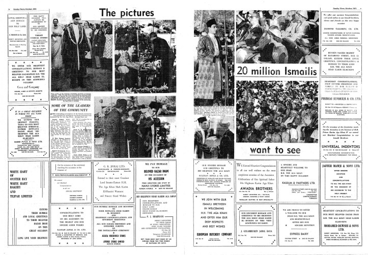 Tanganyika Standard Aga Khan Special Coverage Diamond Jubilee, Death and Enthronement