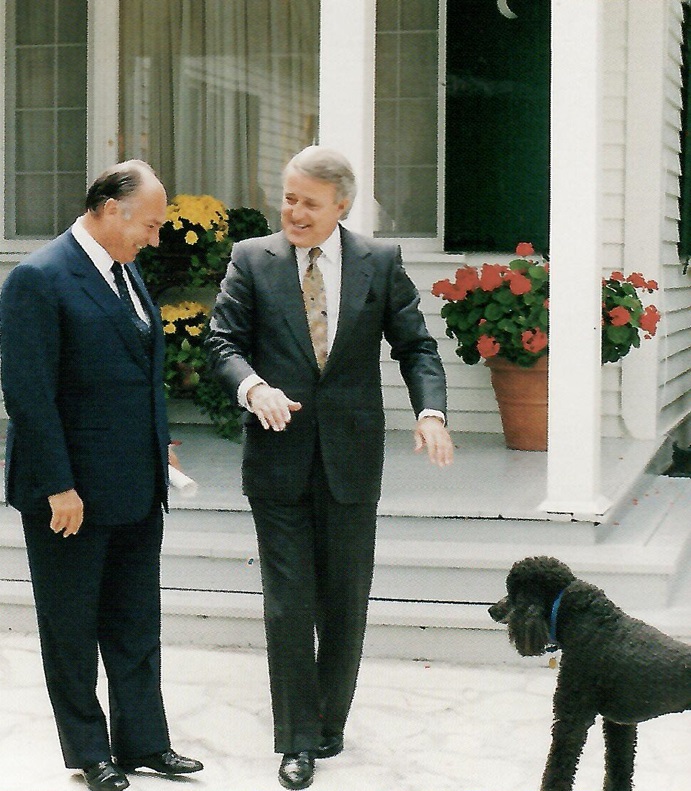 Aga Khan and Mulroney 1992 Harrington Lake, with dog Clover Barakah Aga Khan Hazar Imam visual and textual expressions,
