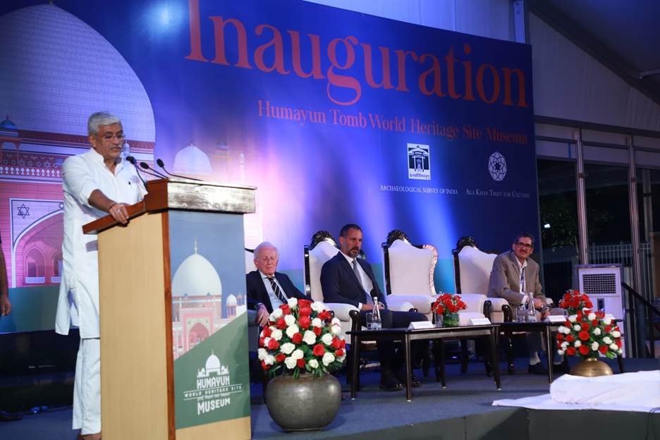 India's Minister of Culture and Tourism Shri Gajendra Singh Shekhawat gives his remarks at the inauguration of the the Humayun World Heritage Site Museum in New Delhi