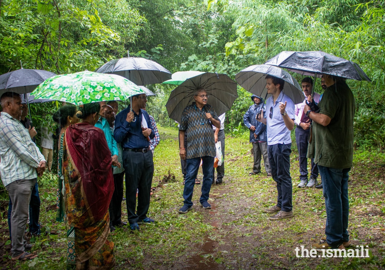 Prince Aly Muhammad Aga Khan visits an AKRSP-supported forestry project during his visit to Gujarat, India, between July 31 and August 3, 2024.