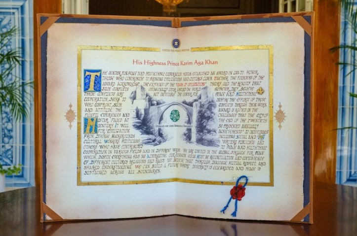 Aga Khan 49th Ismaili Imam is honoured with Mostar Peace Connection Award