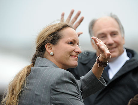 Mawlana Hazar Imam, His Highness the Aga Khan, with his daughter, Princess Zahra. Photograph: Aga Khan Studs