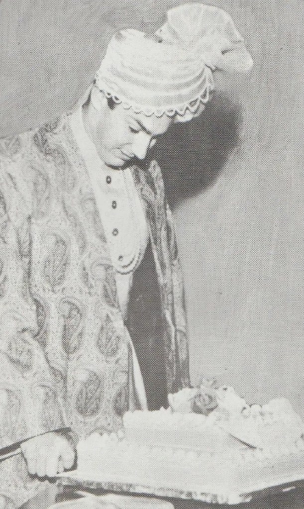 Aga Khan cutting a birthday cake in Karachi Pakistan in 1964