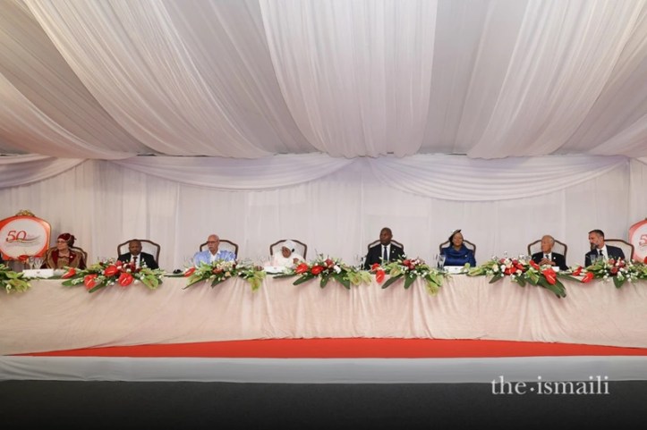 Mawlana Hazar Imam, His Highness the Aga Khan, and international dignitaries are hosted for a luncheon at the Presidential Palace June 2025