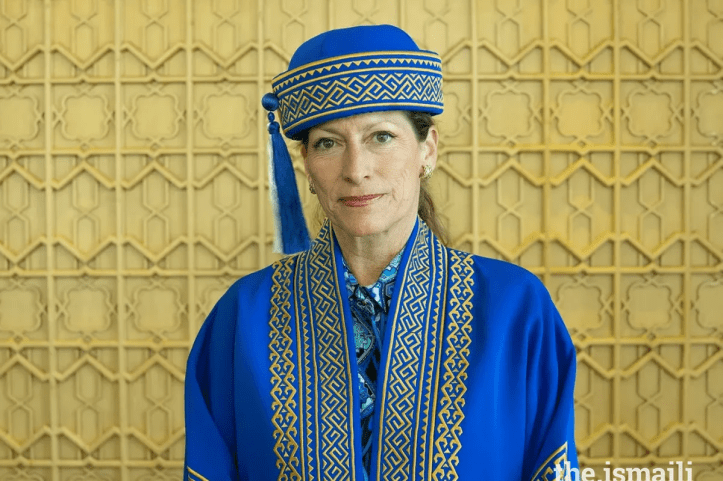 Princess Zahra Aga Khan speaking remotely to the 2022 University of Central Asia graduates. 