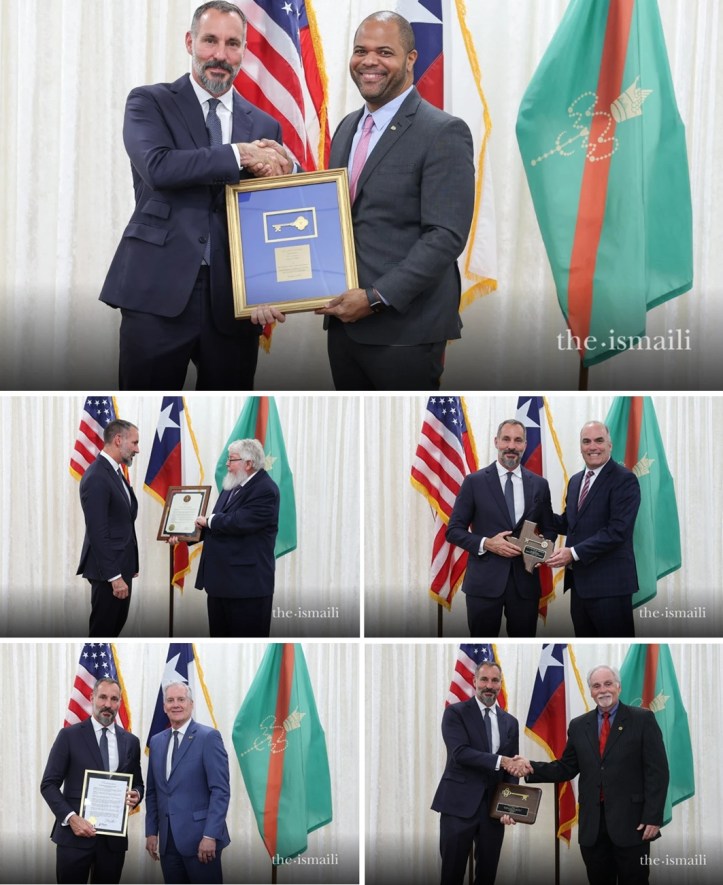 Aga Khan with Mayor of five cities