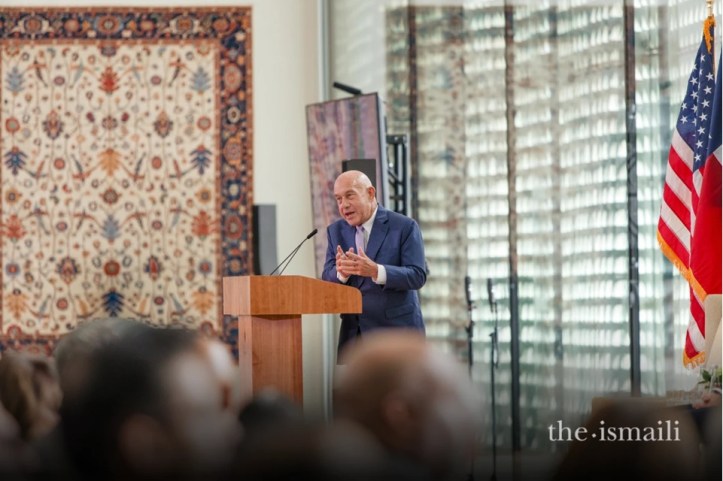 Mayor John Whitmire delivers a speech at the inauguration of the Ismaili Center in Houston.