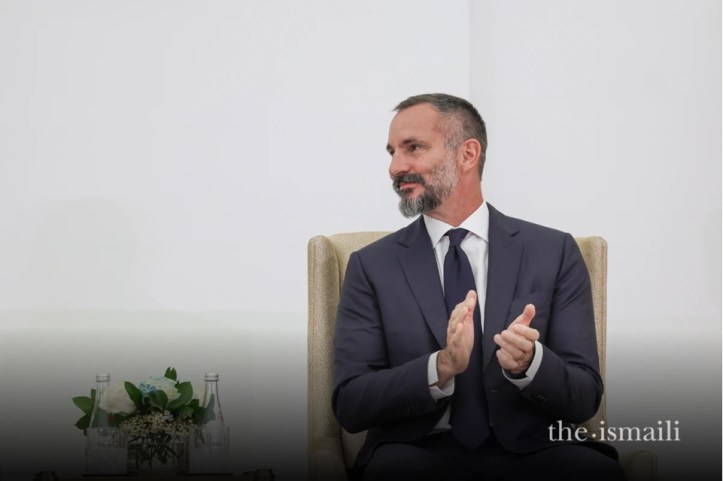 Mayor John Whimire delivers remarks at the inauguration of the Ismaili Center in Houston